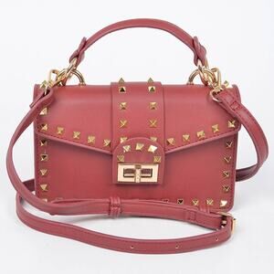 NWT 3 AM by H&D Accessories Studded Convertible Bright Red Crossbody
